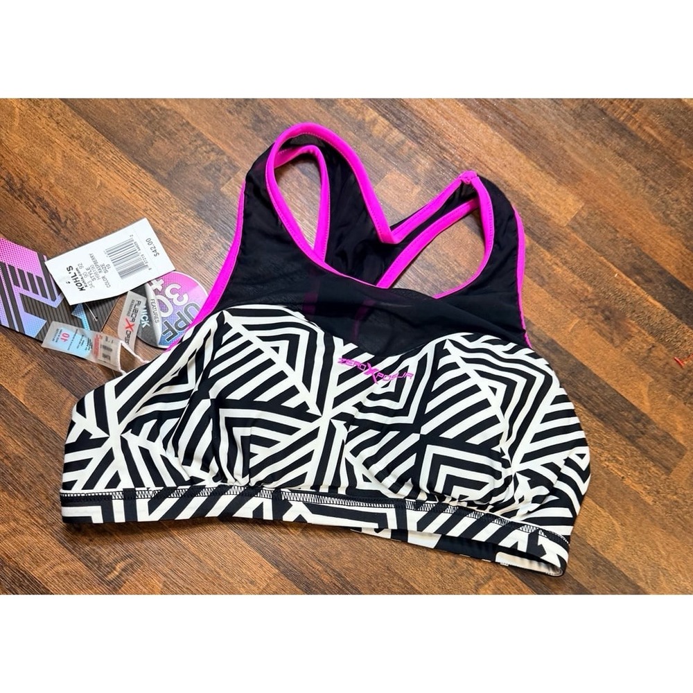 New with tags ZeroXposur swimsuit top, reversible. Size 10. Quick dry. Swim fun